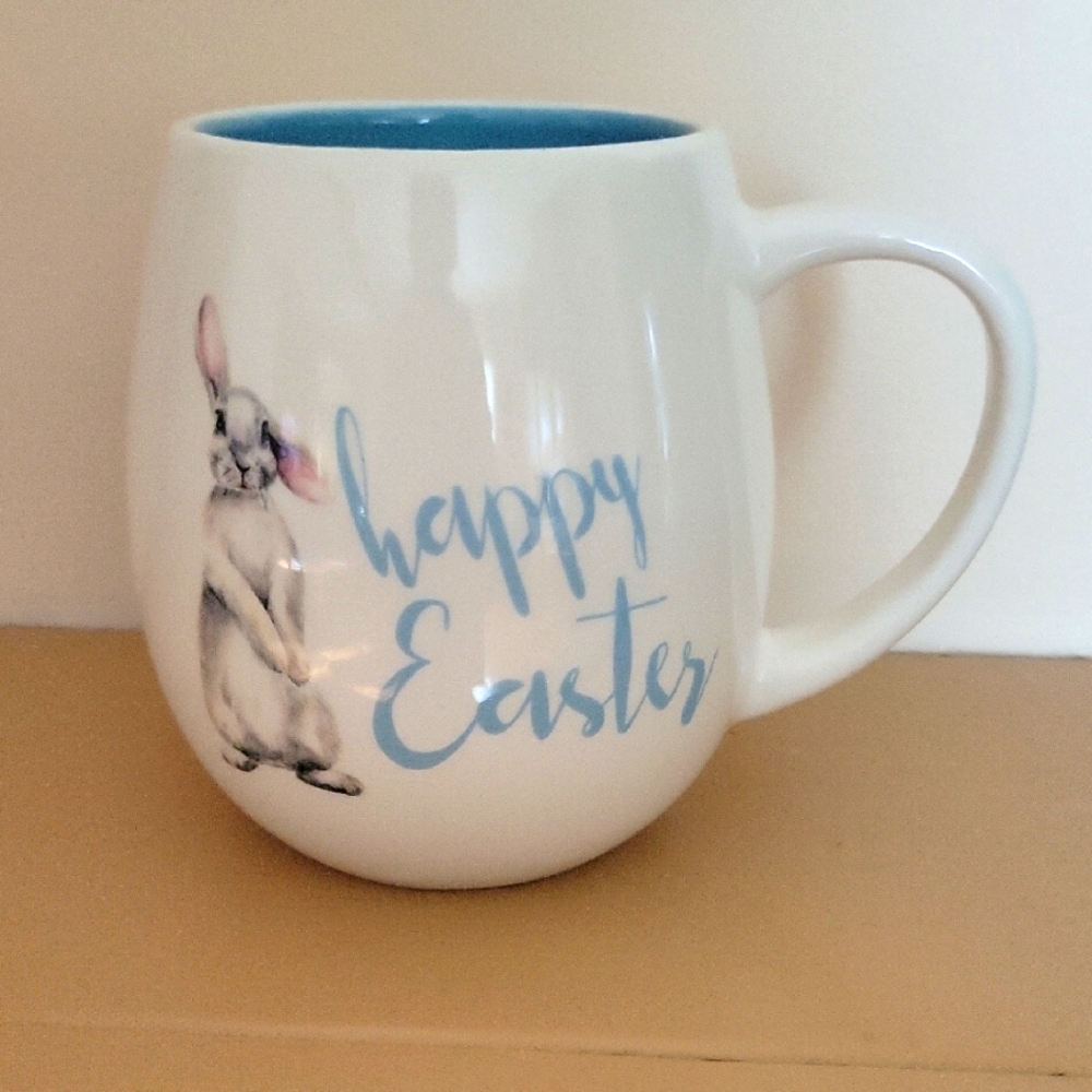 Easter Bunny Mug - White and Blue